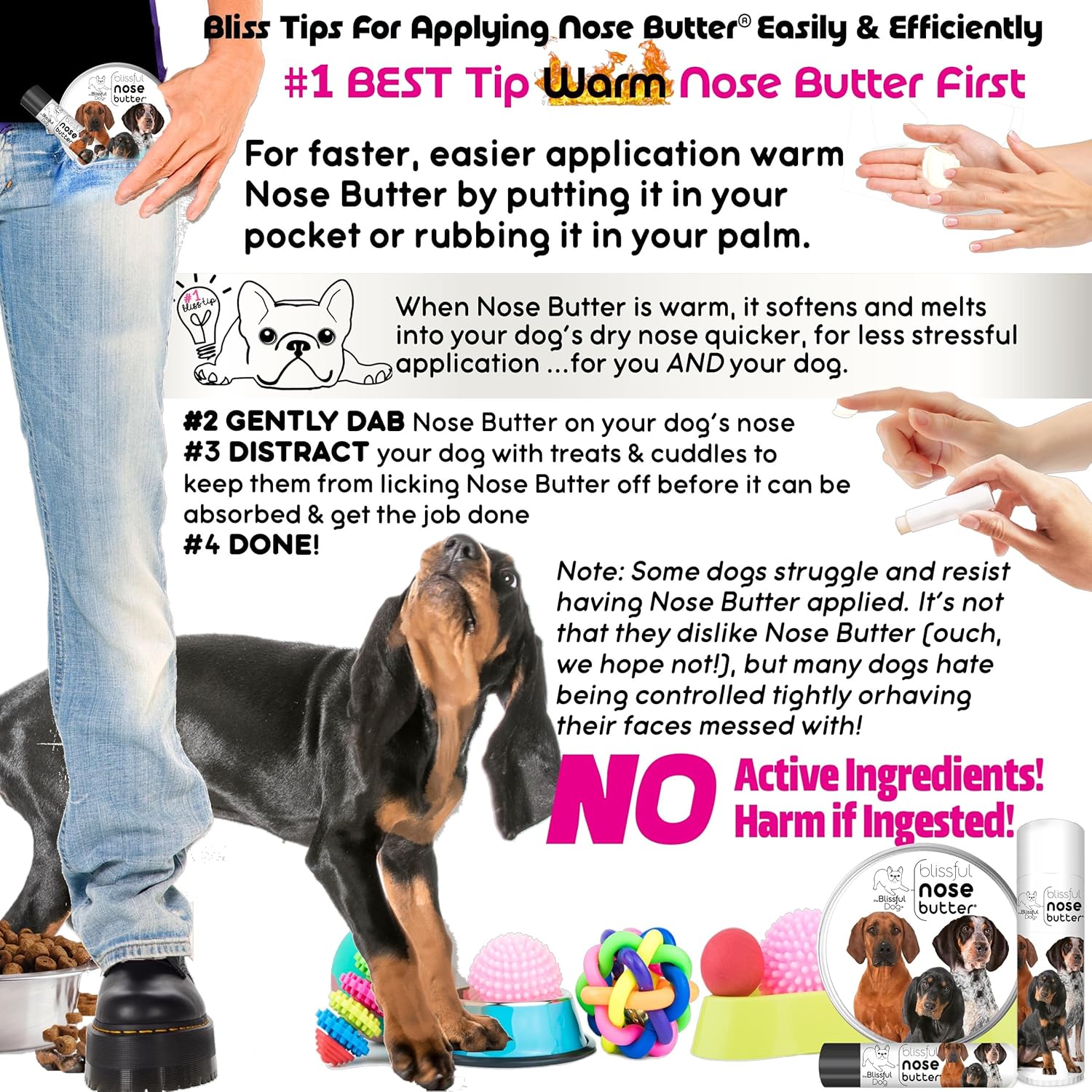 The Blissful Dog Coonhound Unscented Nose Butter, 8-Ounce