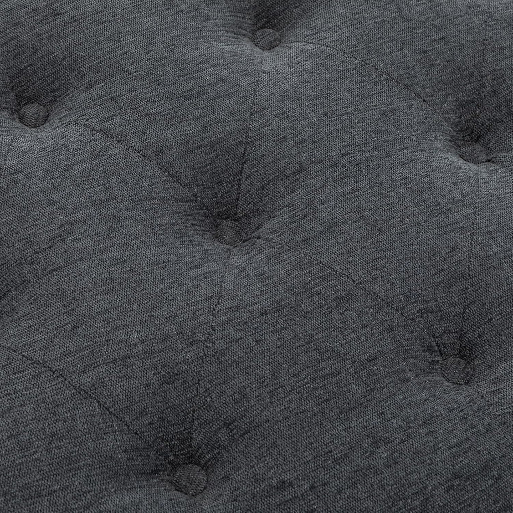 58’’ Storage Bench for Bedroom, Upholstered Button-Tufted Ottoman with Solid Wood Legs, Large End of Bed Shoe Cabinet, Window Seat Foot Rest Stool for Entryway, Closet, and Living Room (Dimgray)