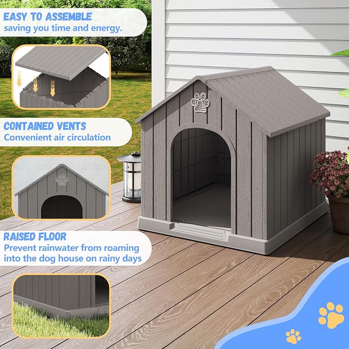 DRATO Dog House Resin Outdoor Dog Kennel - Image 4