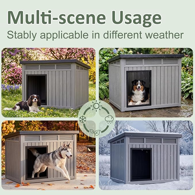 DRATO Small Dog House, Weatherproof Resin Dog House Outdoor - Image 5