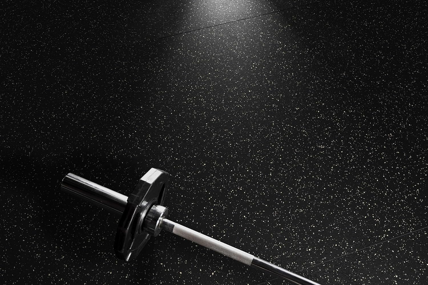 Genaflex Rubber Gym Floor Mat - 8mm Thick - Heavy Duty Commercial Protective Gym Flooring Roll (Black, 4' X 15')