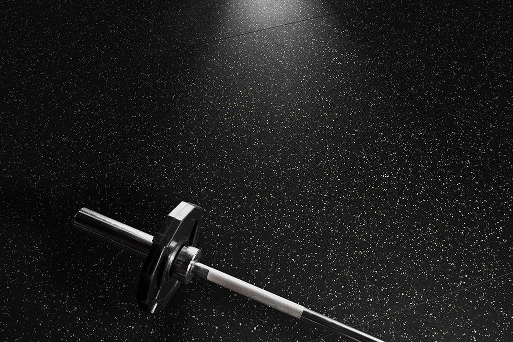 Playsafer Genaflex Rubber Gym Floor Mat, Heavy Duty Commercial Protective Gym Flooring Roll - 8mm Thick (4' X 6', Black)