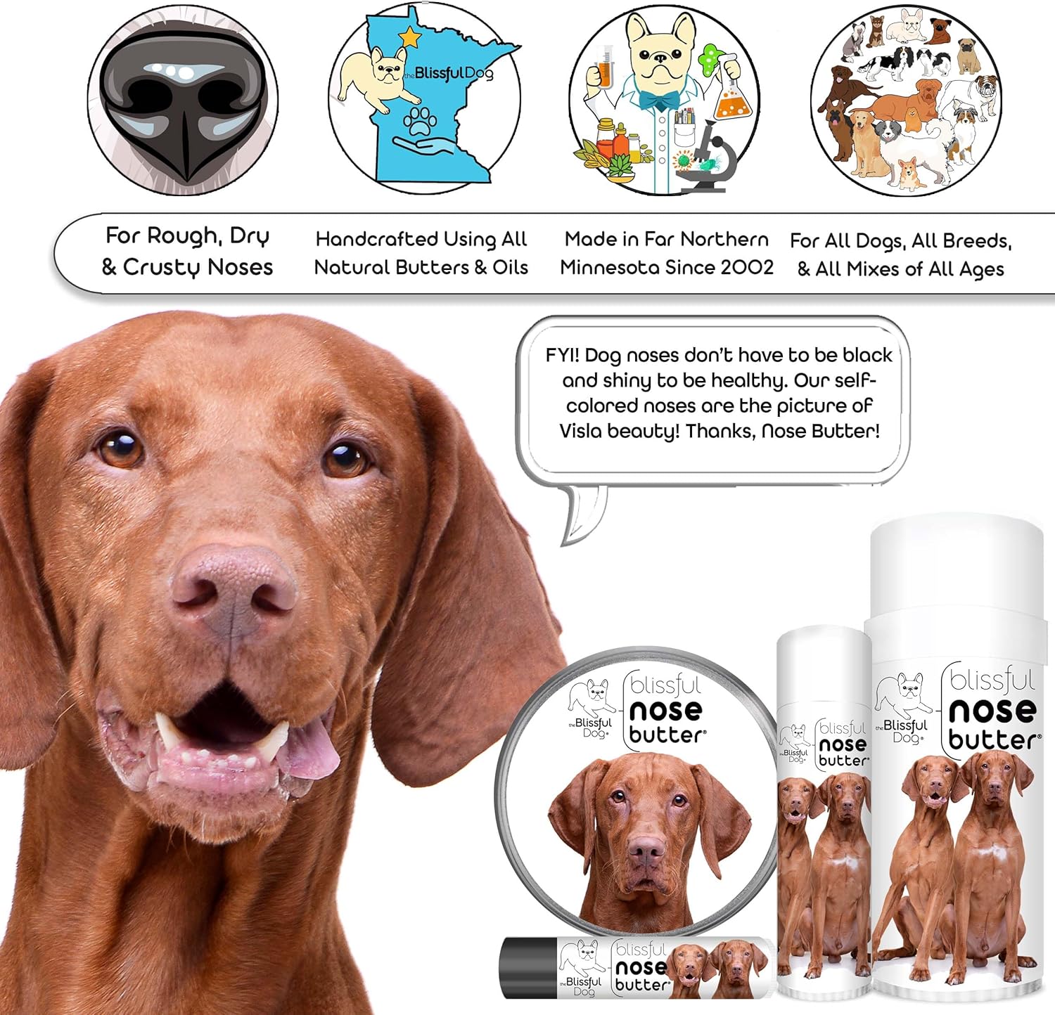 The Blissful Dog Vizsla Unscented Nose Butter, 16oz