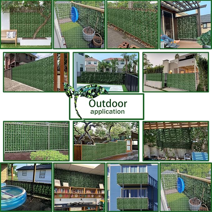 Artificial Ivy Privacy Fence Wall Screen, 48x120 in UV-Anti Faux Greenery - Image 5