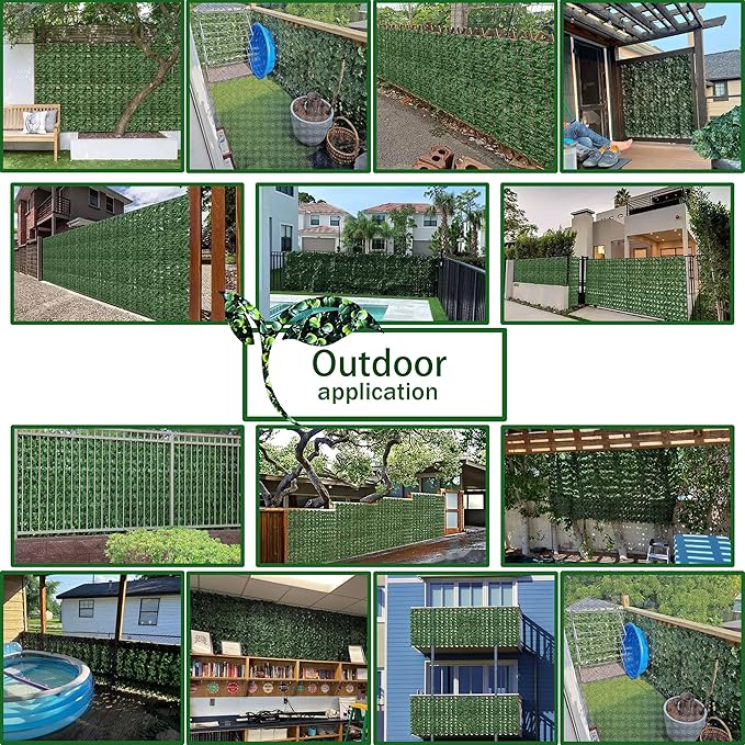 Artificial Fence Privacy Screen: 5FT x 20FT UV-Anti Faux Greenery Backdrop Ivy - Image 6