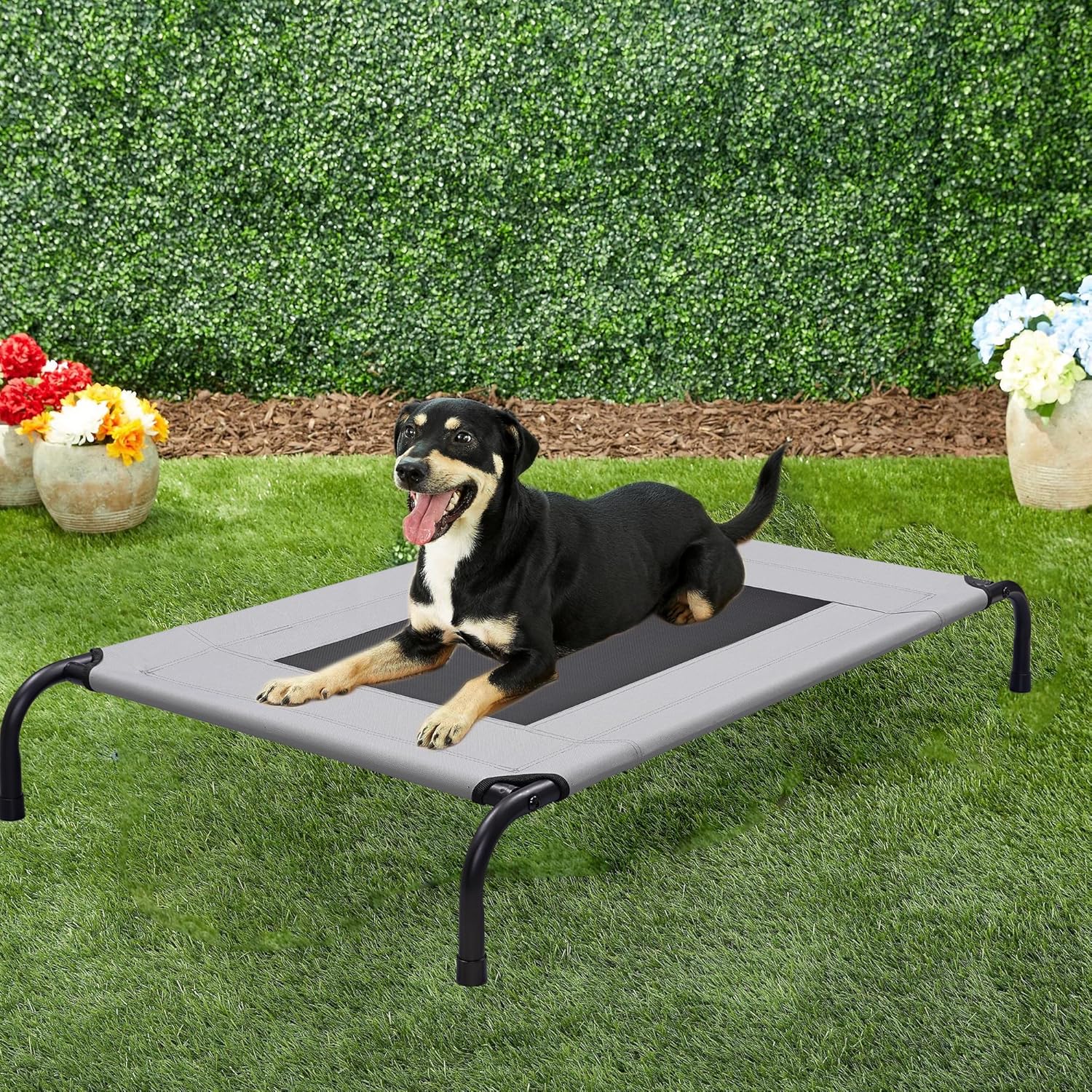 Elevated Dog Bed Raised Dog Bed Outdoor for Large Medium Size Dogs Place Bed Easy Clean Breathable, Comfortable,Rugged Durable Raised Pet Bed Up to 130 lbs,42in