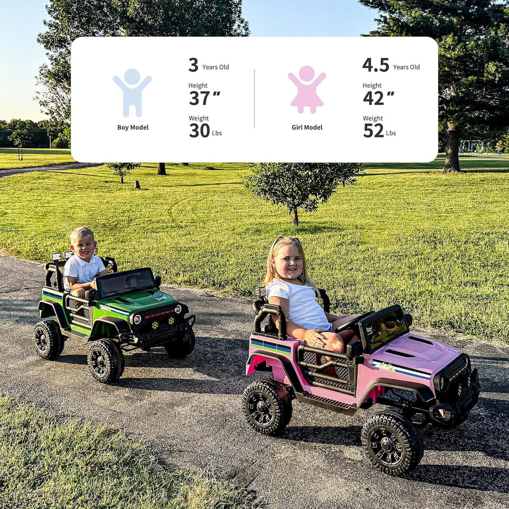 24V Kids Ride on Car, Kids Electric Vehicles Car Ride on Toy Truck for Toddlers w/Remote Control, 400W Motor - Light Pink