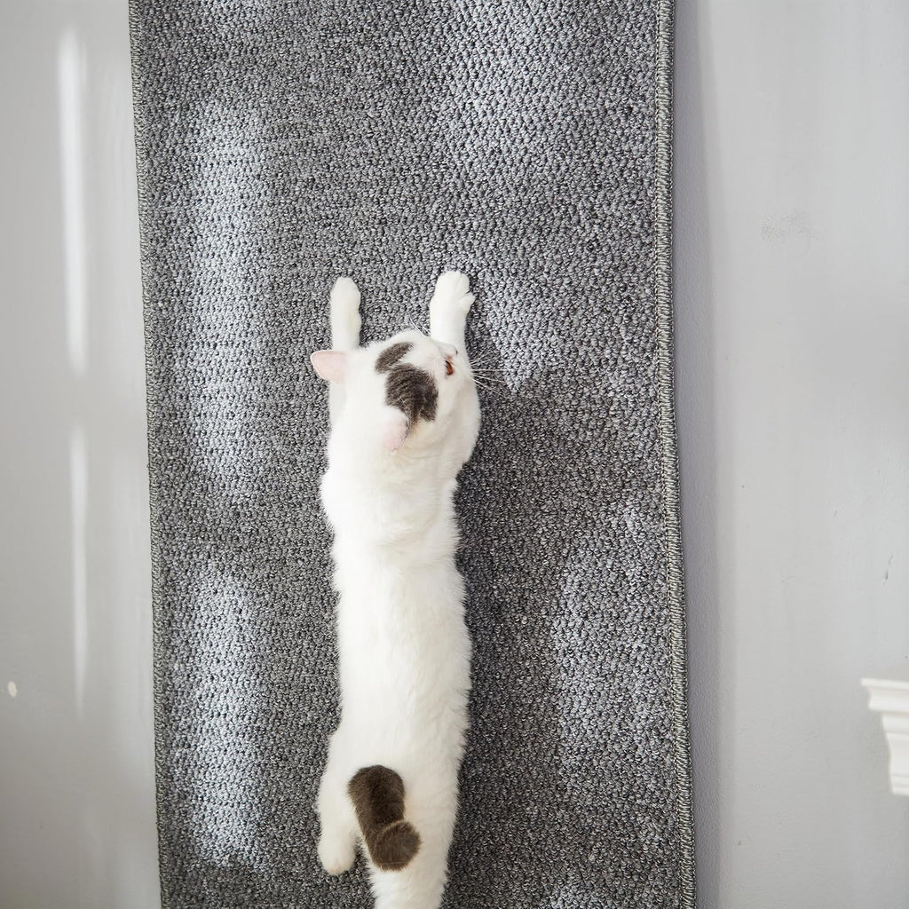 SHENGOCASE 67"x 23.6" Thickened Cat Wall Climbing Carpet, Cat Wall Furniture Scratcher, Scratching Post, Couch Sofa Protector (Grey)