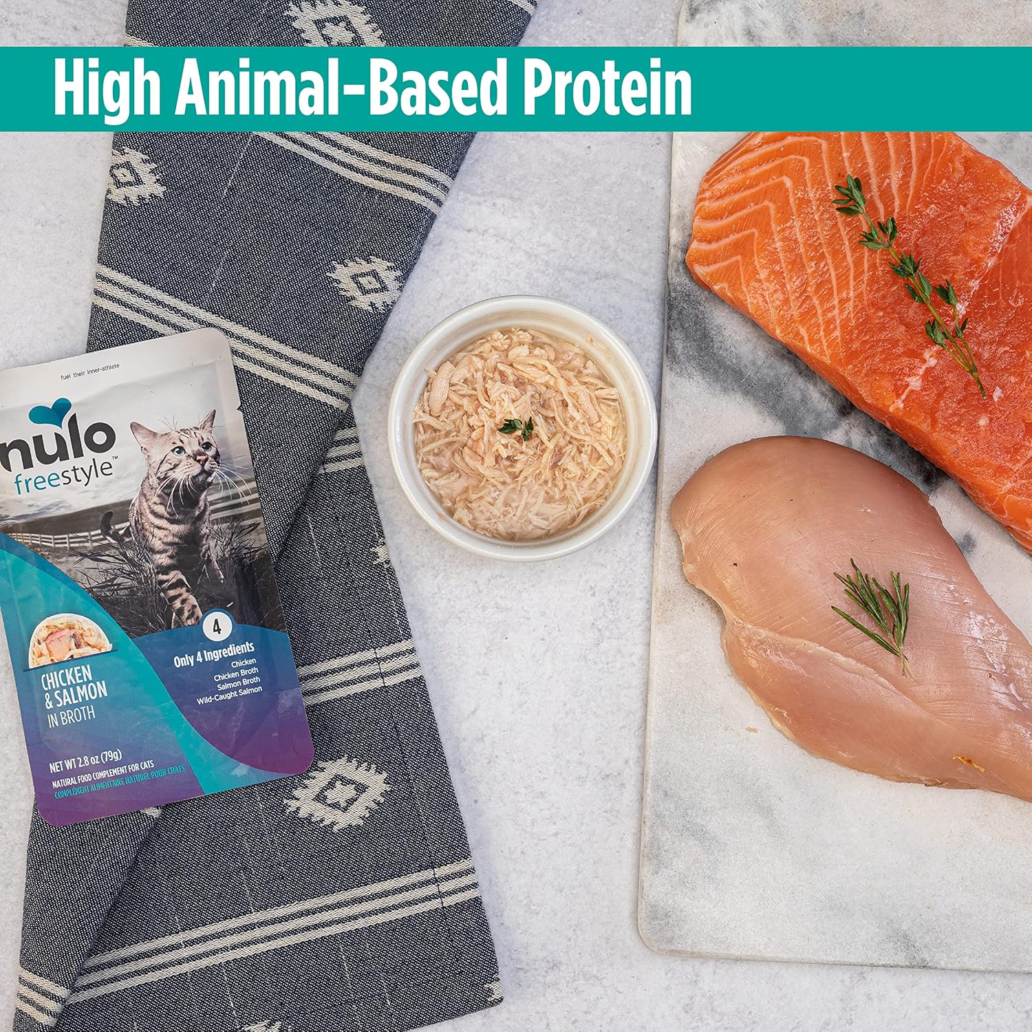 Nulo Freestyle Cat & Kitten Wet Cat Food Pouch, Premium All Natural Grain-Free Soft Cat Food Topper with Amino Acids for Heart Health and High Animal-Based Protein