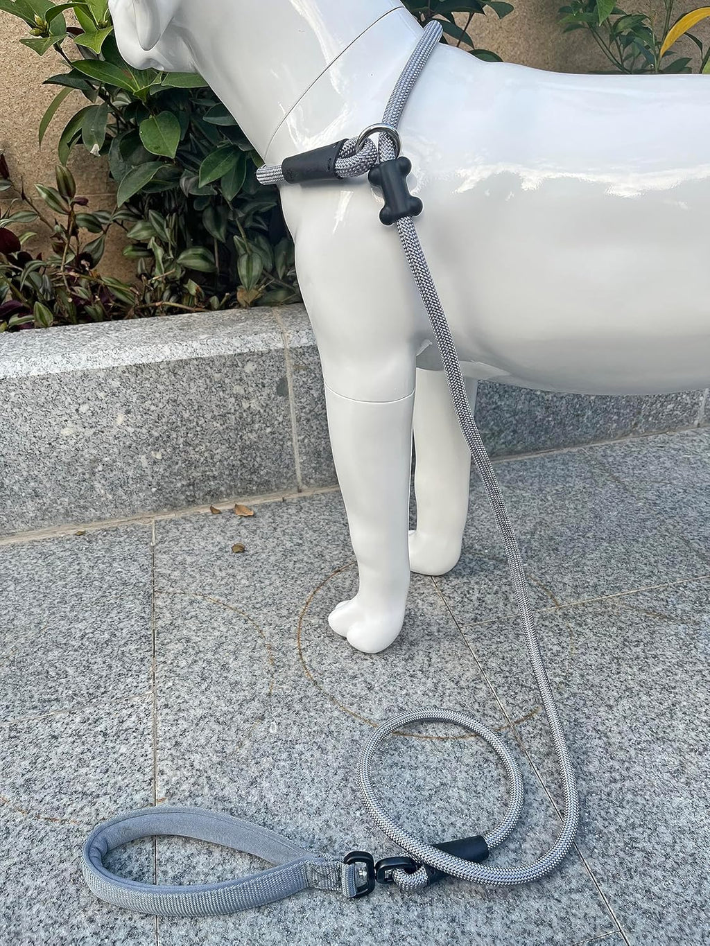 Slip Lead Dog Leash，Strong Nylon Rope Leash and Padded Handle,No Pull Outdoor Walking Training Lead for Small Medium Large Dogs(Grey, 1/2"×6ft)