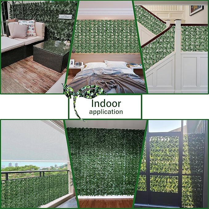 Artificial Fence Privacy Screen: 4FT x 50FT UV-Anti Faux Greenery Backdrop Ivy - Image 5