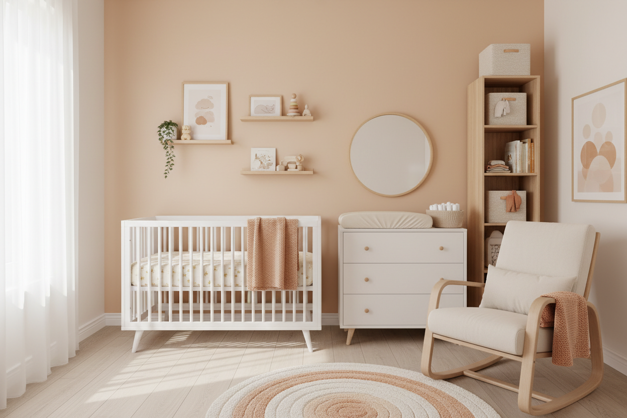 At Peachy Nursery, we’re dedicated to creating beautiful, safe, and functional spaces for your little ones. Our mission is to provide parents with high-quality baby furniture and nursery essentials that combine style, comfort, and safety. From cribs and dressers to bedding, décor, and storage solutions, every product is carefully selected to help you design a nursery that’s both practical and charming. (make it real photo)