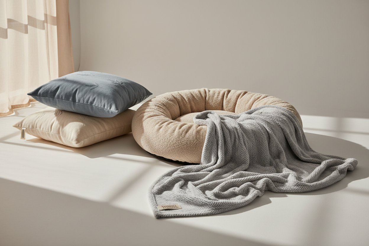 Bedding & Comfort Items: Non-toxic, soft, and gentle materials for a perfect night’s sleep. (make it real photo)